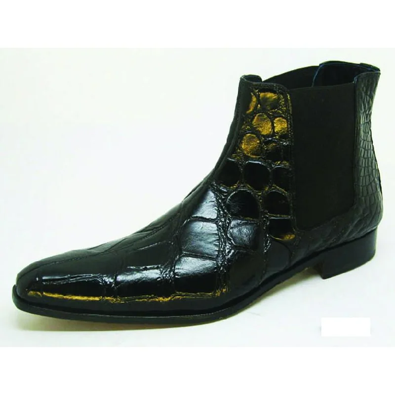 Boots spy gear-Mauri 2198 Black All-Over Genuine Body Alligator Boots