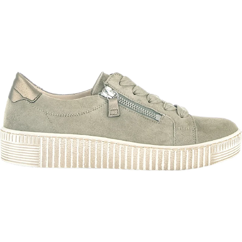 Casual Shoes picnic park-Stylish-casual-shoes-for-long-days-Women's Gabor X3.334.11 Beige Suede Lace Up With Zipper