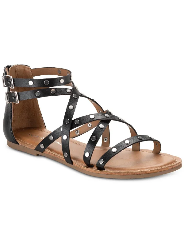 Synthetic Sandals-Comfortable sandals for walking in the heat-RACHAELL Womens Shining studs Crisscross Gladiator Sandals