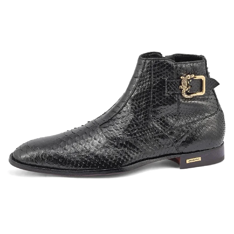 Boots minimalist-Mauri Pastor Black Genuine Python Boots