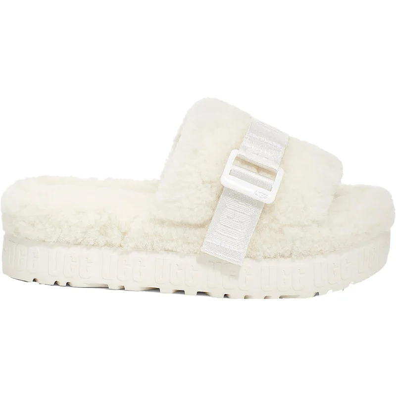 Textured Slippers-Plush slippers for comfort and relaxation-Women's UGG Fluffita White Sheepskin